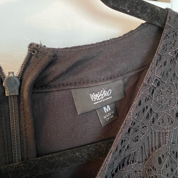 Black Lace Knee Length High Neck Dress - Picture 9 of 9